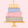 Stacking Cake 1st Birthday - Invite
